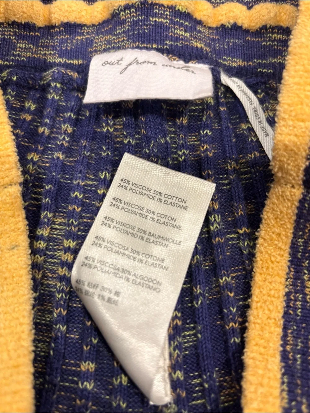 Urban Outfitters Out From Under purple + Yellow Ribbed Knit Set Zip Top & Pants.